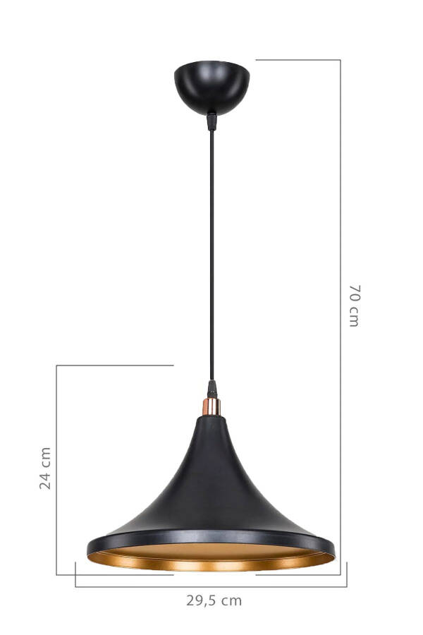 Black Pendant Chandelier Bedroom Living Room Kitchen Hall Lamp - 3