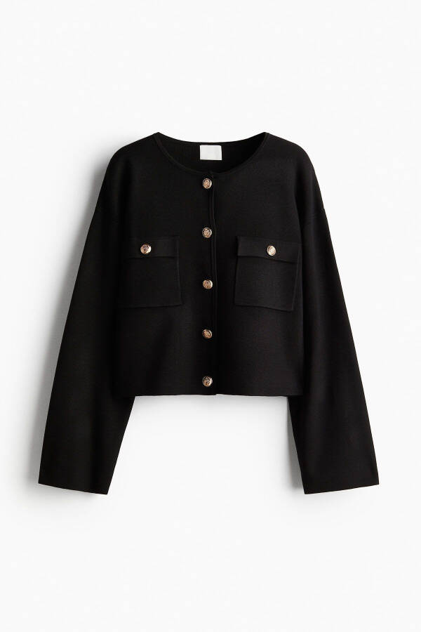 Black pocket detailed cardigan - 1