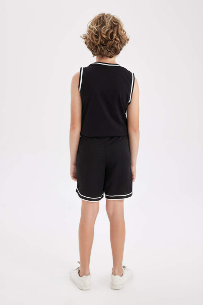 Black Printed Boys Shorts - 6