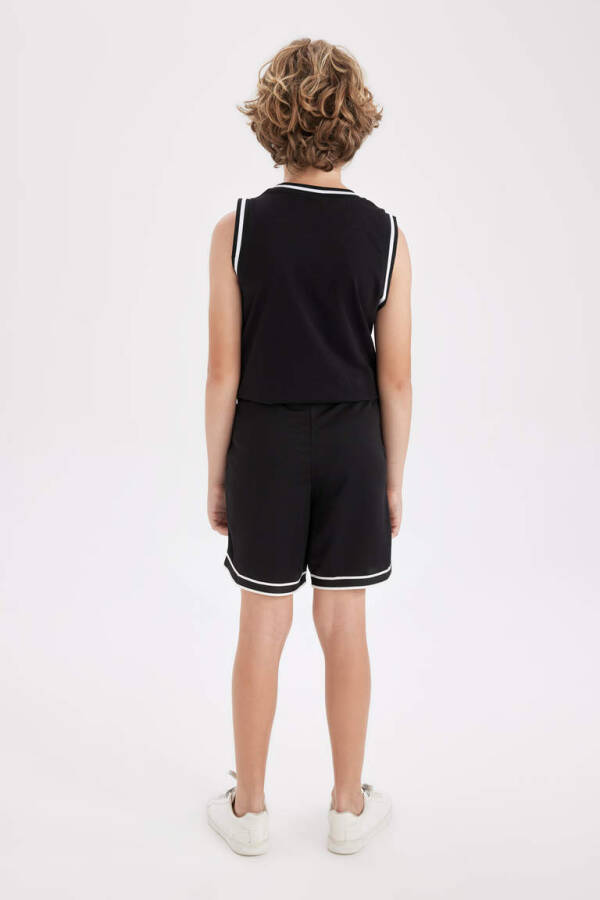 Black Printed Boys Shorts - 6