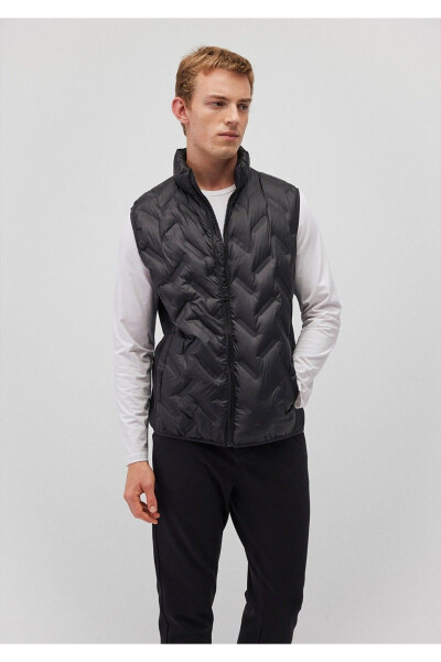 Black Puffer Vest - 1