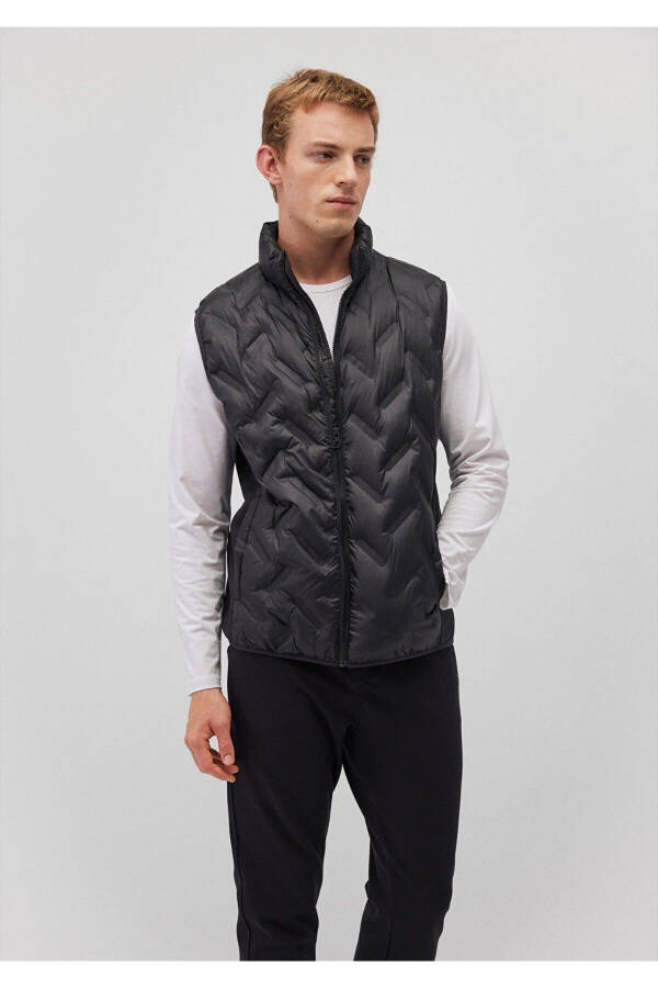 Black Puffer Vest - 1