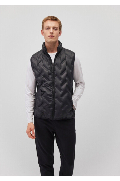 Black Puffer Vest - 3