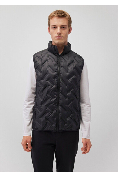 Black Puffer Vest - 4