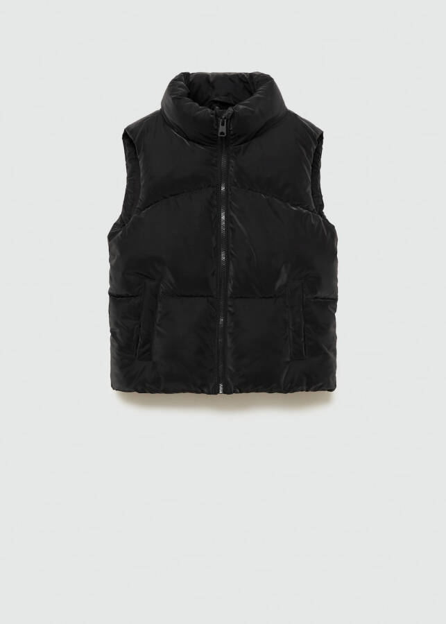 Black quilted vest - 16