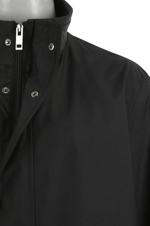 Black Regular Fit Mandarin Collar Jacket - 5