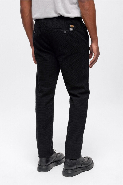 Black Regular Fit Reinforced Cotton Drawstring Chino Pants - 6