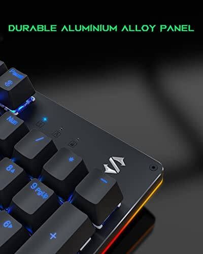 Black Shark RGB Mekanik Oyun Klavyesi LED Arka Aydınlatmalı Kablolu Klavye Kırmızı Tuşlar ile Tamamen Programlanabilir, Hayalet Engellemeli 104 Tuş Masaüstü Bilgisayar için, Sixgill K2 - 5