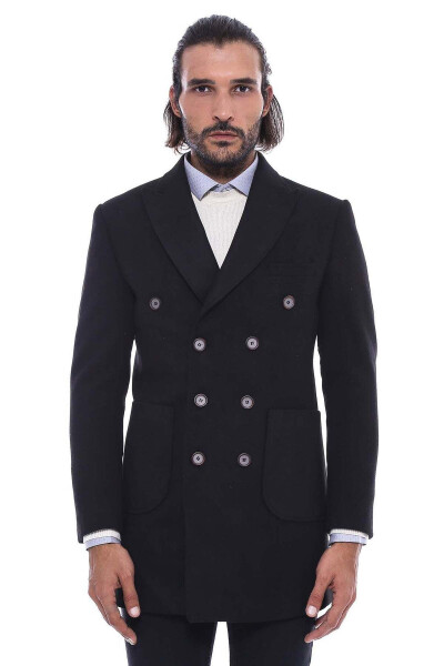 Black short men's coat by Wessi - 2