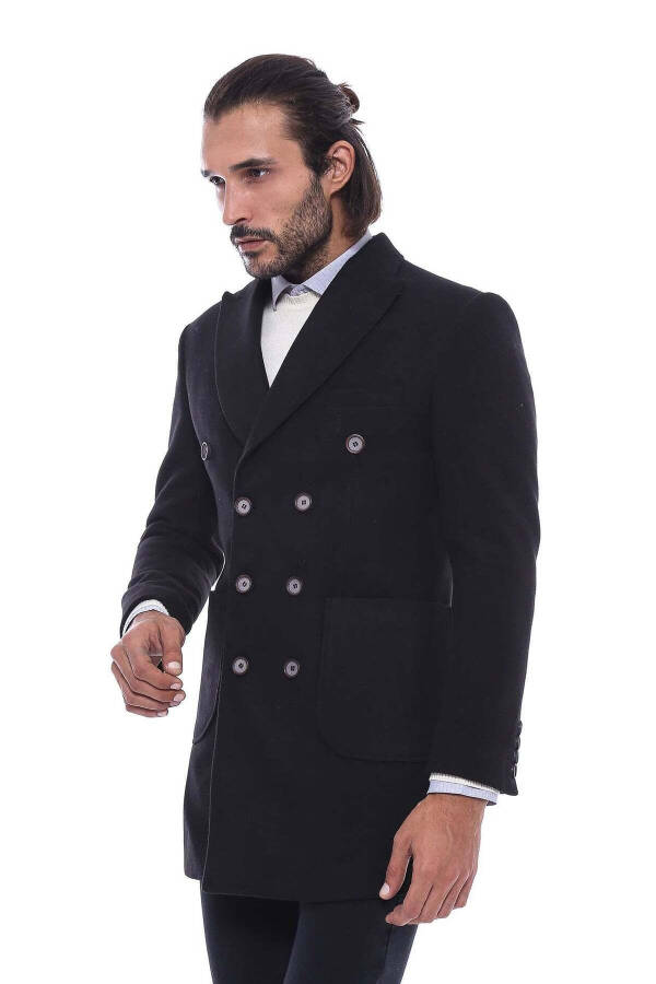 Black short men's coat by Wessi - 3