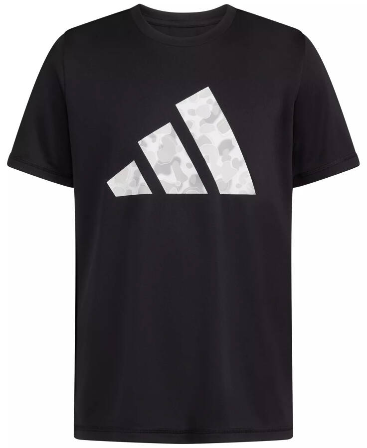 Black Short Sleeve Pebble Camo Logo Polyester T-Shirt - 5