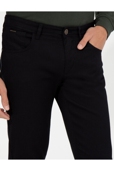 Black Slim Fit Canvas Pants - 12