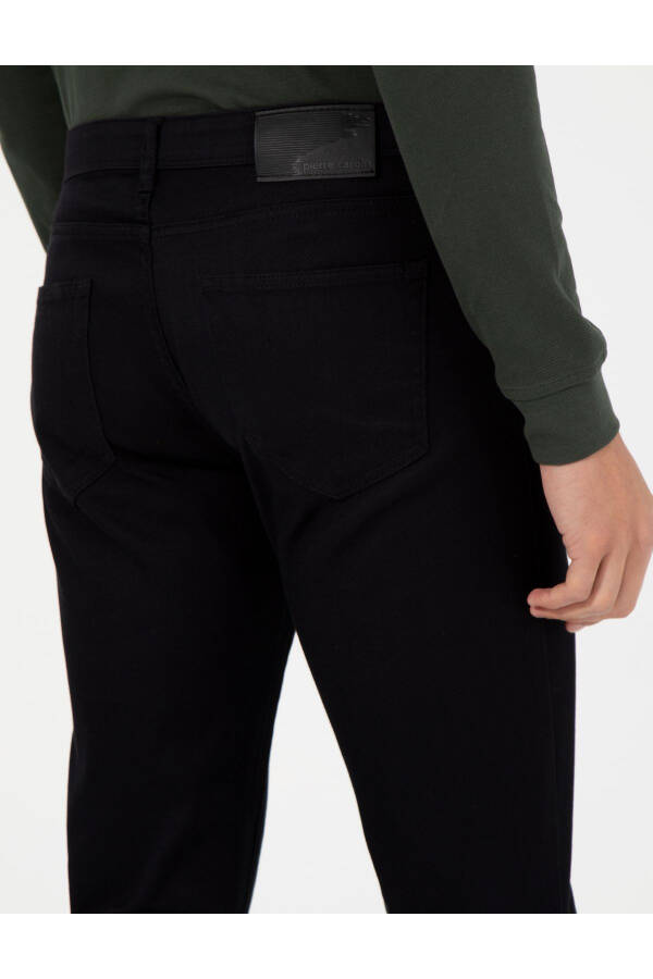 Black Slim Fit Canvas Pants - 7