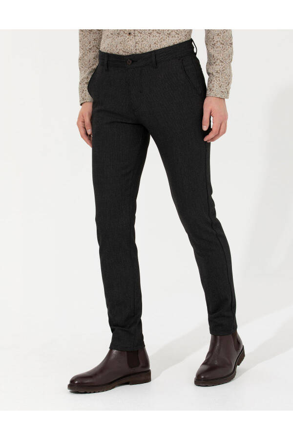 Black Slim Fit Canvas Pants - 9