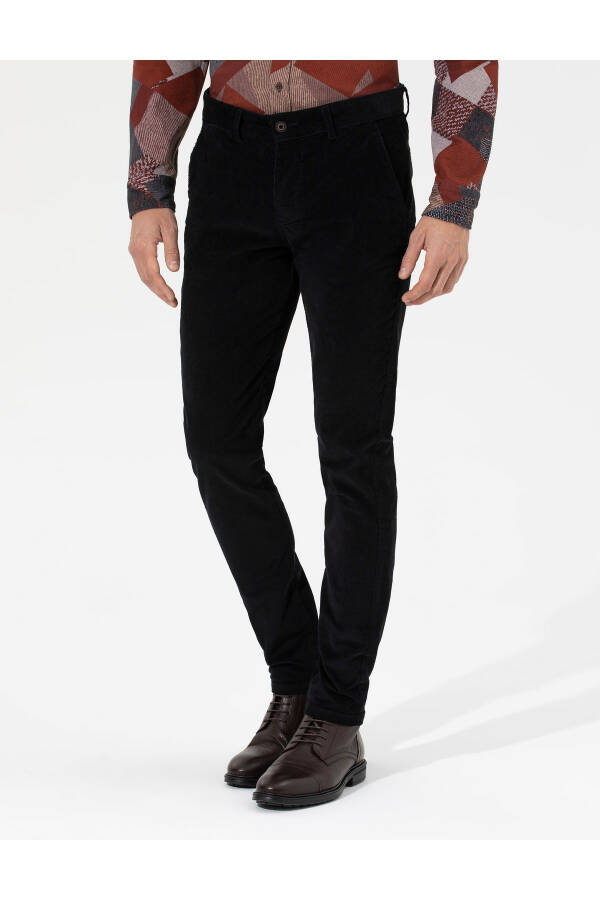 Black Slim Fit Canvas Pants - 9