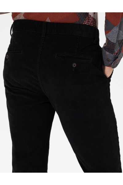 Black Slim Fit Canvas Pants - 12