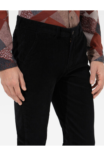 Black Slim Fit Canvas Pants - 13