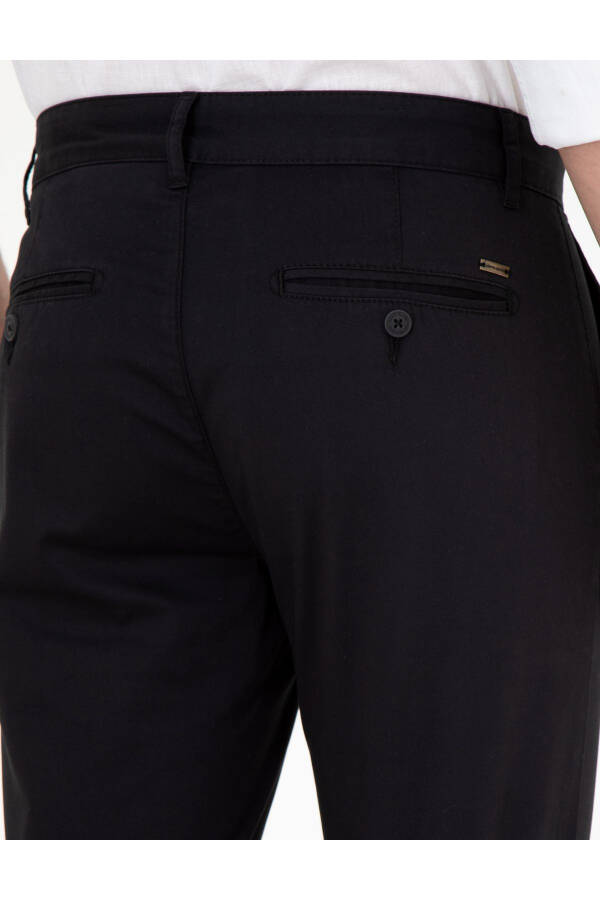 Black Slim Fit Canvas Pants - 7