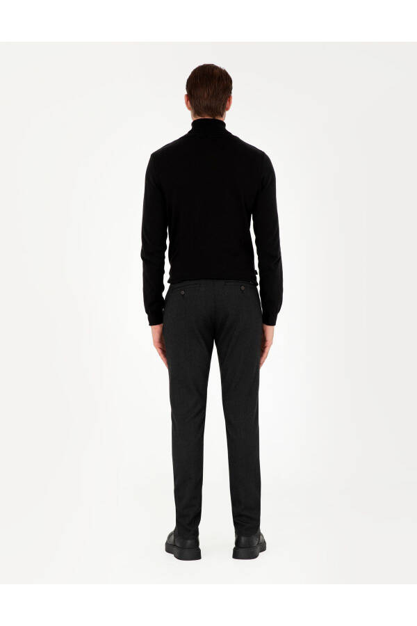 Black Slim Fit Canvas Trousers - 10