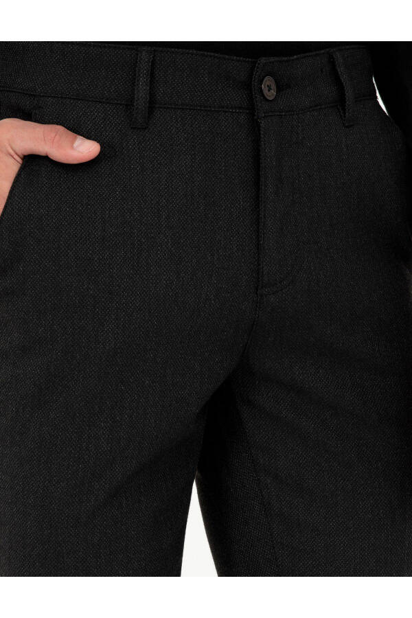 Black Slim Fit Canvas Trousers - 11