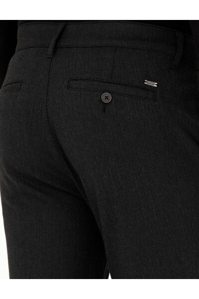 Black Slim Fit Canvas Trousers - 12