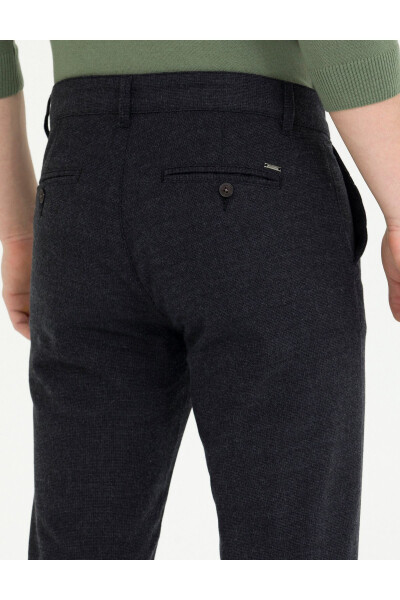 Black Slim Fit Canvas Trousers - 7