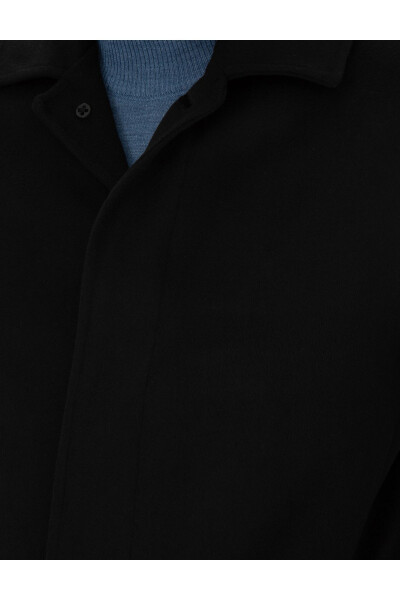 Black Slim Fit Cashmere Coat - 14