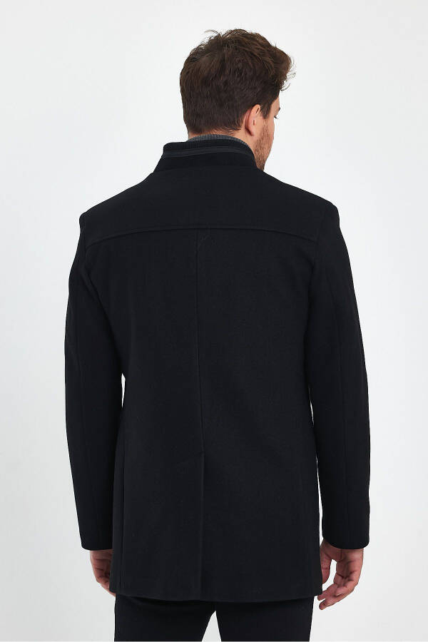 Black, slim fit, cashmere coat. - 15