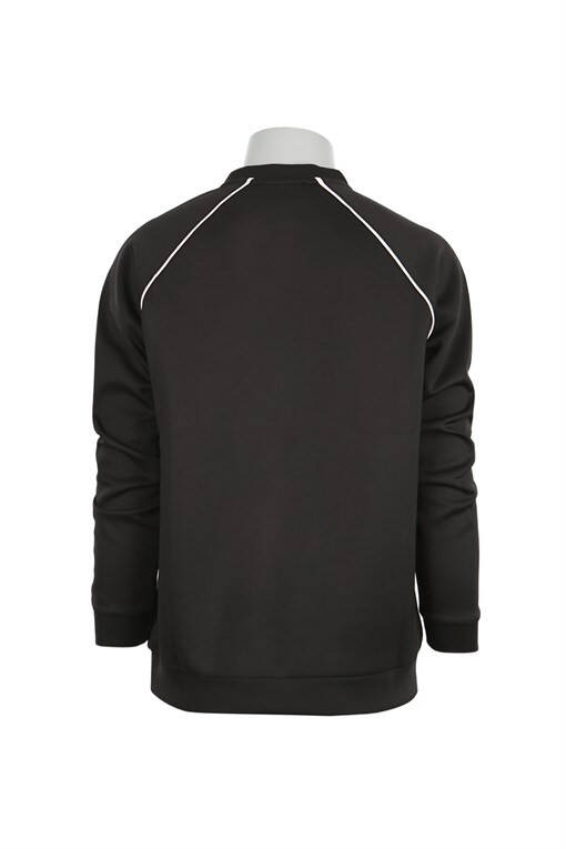 Black Slim Fit Cotton Blend Crew Neck Sweatshirt - 11