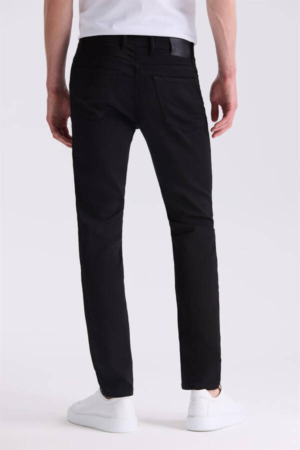 Black Slim Fit Cotton Jean Pants - 4