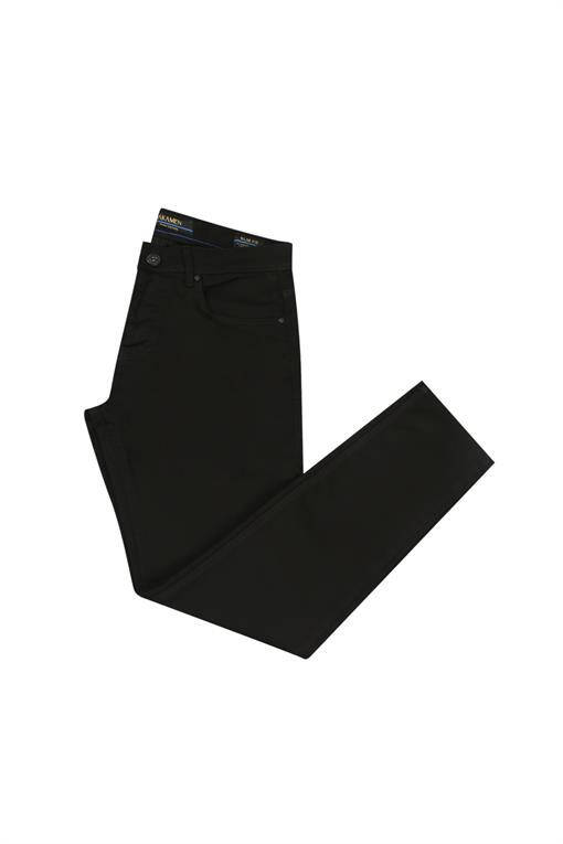 Black Slim Fit Cotton Jean Pants - 5