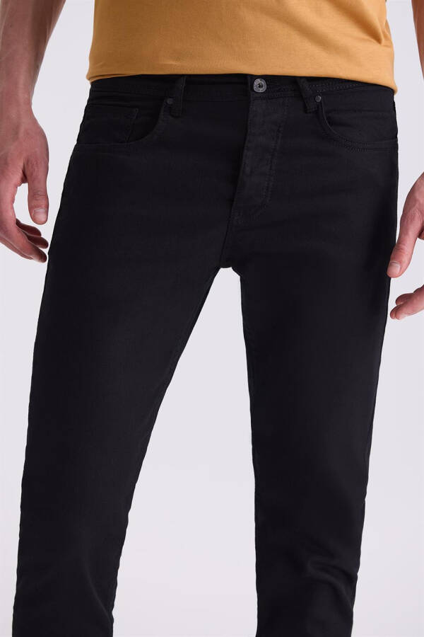 Black Slim Fit Cotton Jean Pants - 3