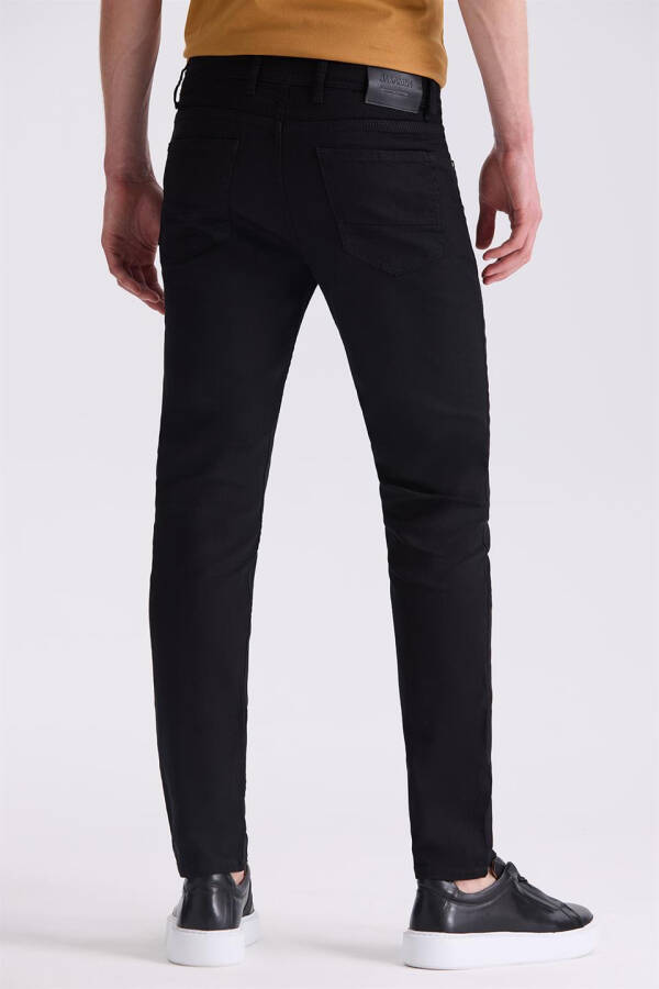 Black Slim Fit Cotton Jean Pants - 4