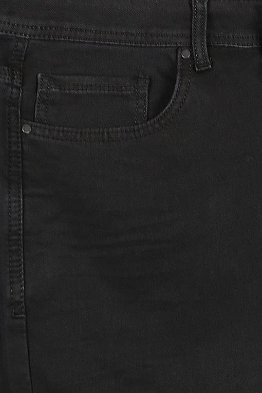 Black Slim Fit Cotton Plain Wash Jean Denim Pants - 6