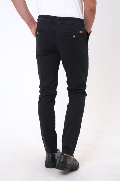 Black Slim Fit Cotton Reinforced Chino Pants - 3