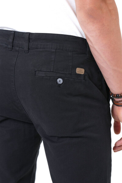 Black Slim Fit Cotton Reinforced Chino Pants - 4