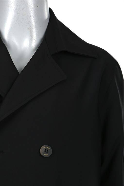 Black Slim Fit Crossover Summer Trench Coat - 10