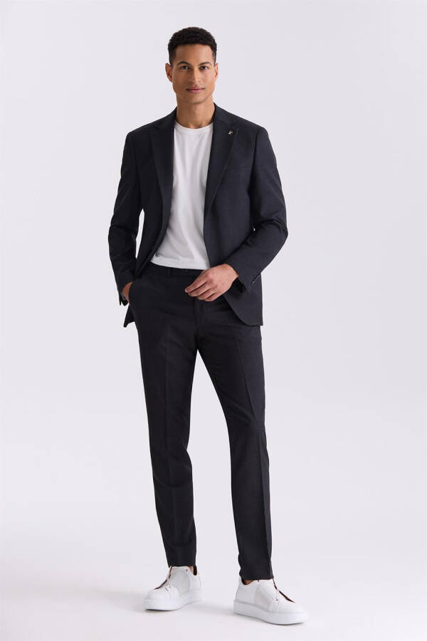 Black Slim Fit Single Button Sport Suit Dress - 1