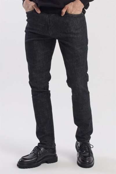 Black Slimfit Cotton Washed Jean Denim Pants - 3