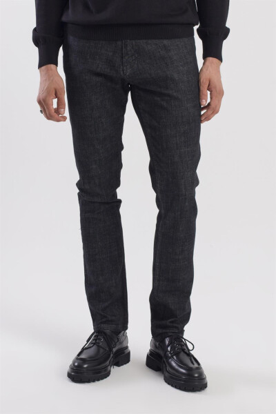 Black Slimfit Cotton Washed Jean Denim Pants - 1