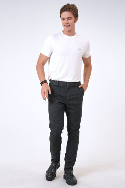 Black Smart Fit Cotton Elastic Waist Chino Pants - 1