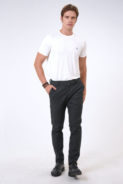 Black Smart Fit Cotton Elastic Waist Chino Pants - 2