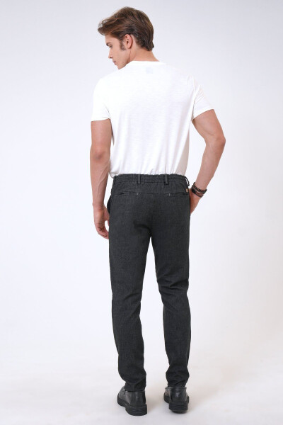 Black Smart Fit Cotton Elastic Waist Chino Pants - 5