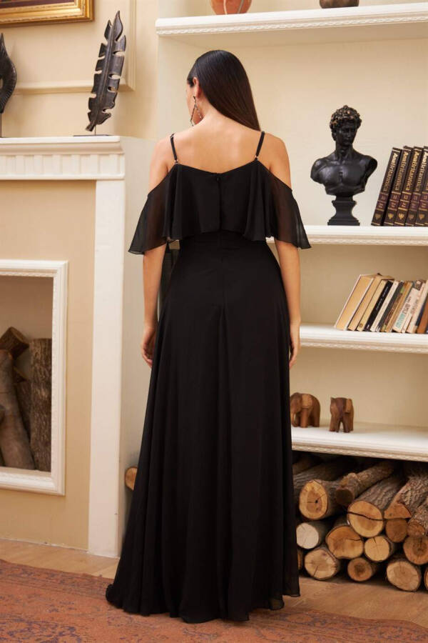 Black Strapless Long Maxi Dress - 13