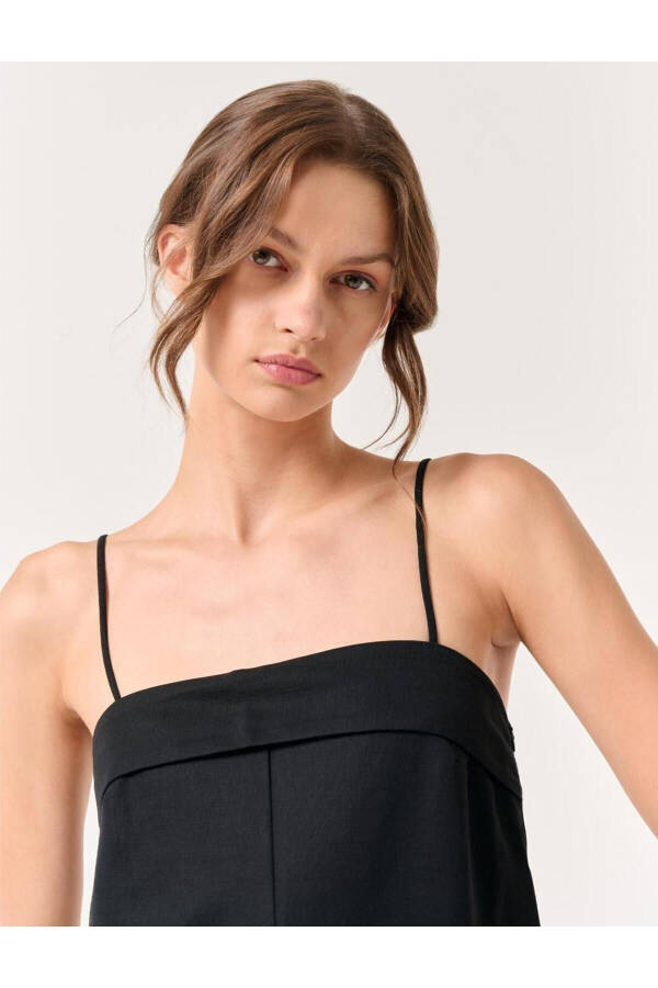 Black Strapless Plain Neck Short Jumpsuit - 16