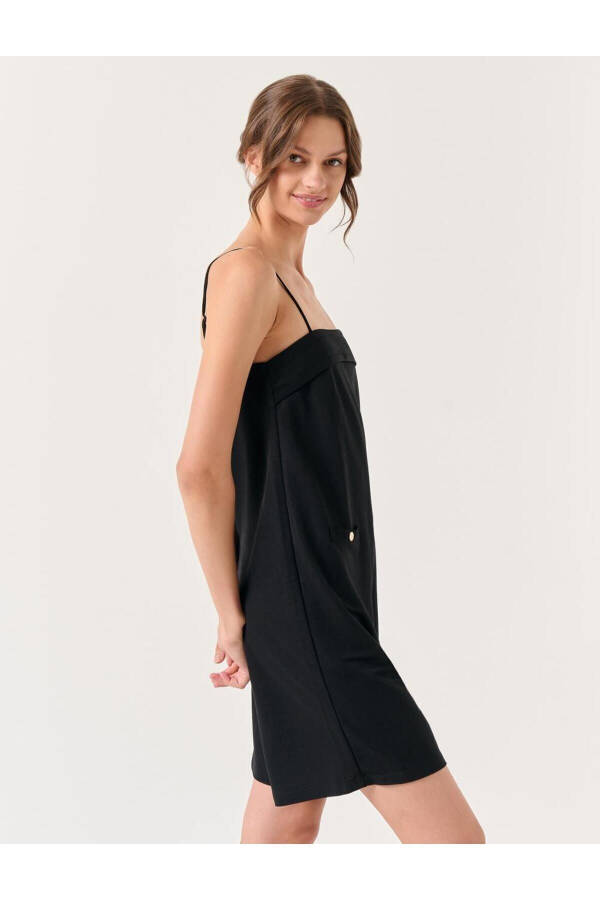 Black Strapless Plain Neck Short Jumpsuit - 19