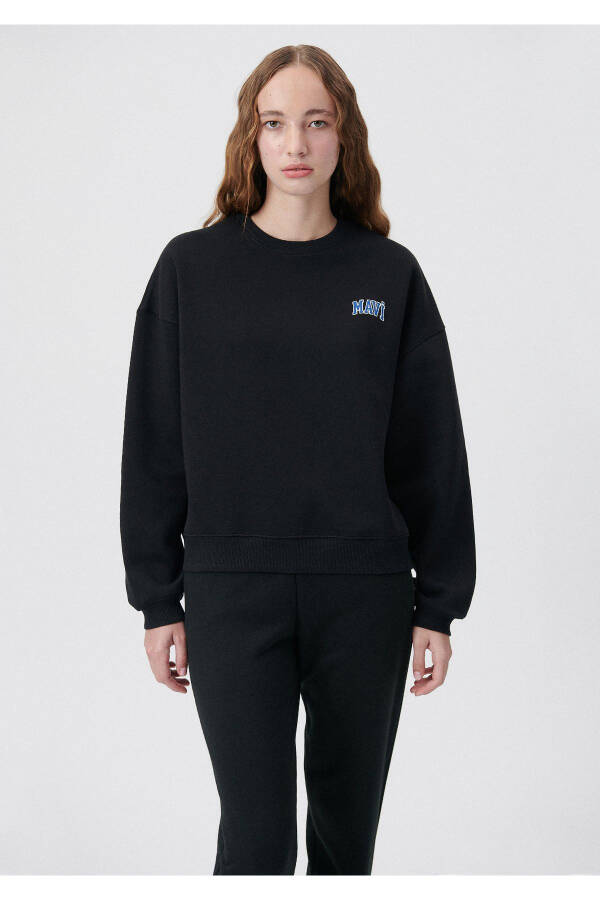 Black Sweatshirt with Logo Print 1611600-900 - 28