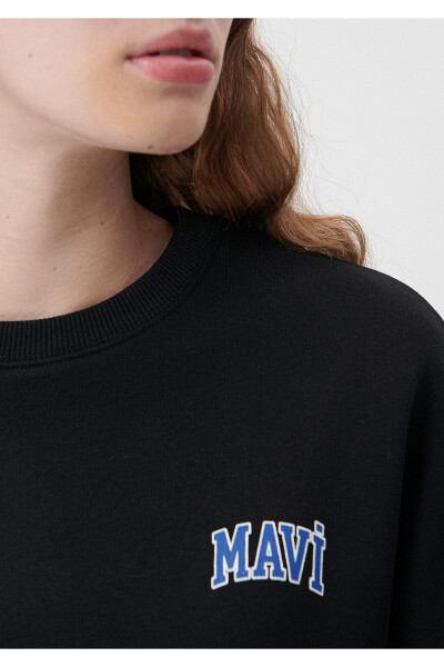 Black Sweatshirt with Logo Print 1611600-900 - 24