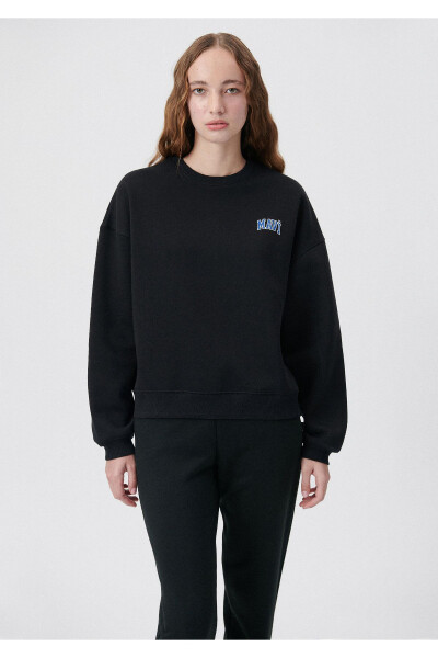 Black Sweatshirt with Logo Print 1611600-900 - 16