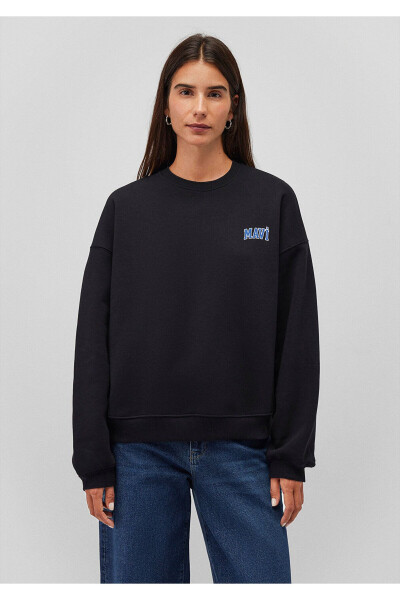 Black Sweatshirt with Logo Print 1611600-900 - 3